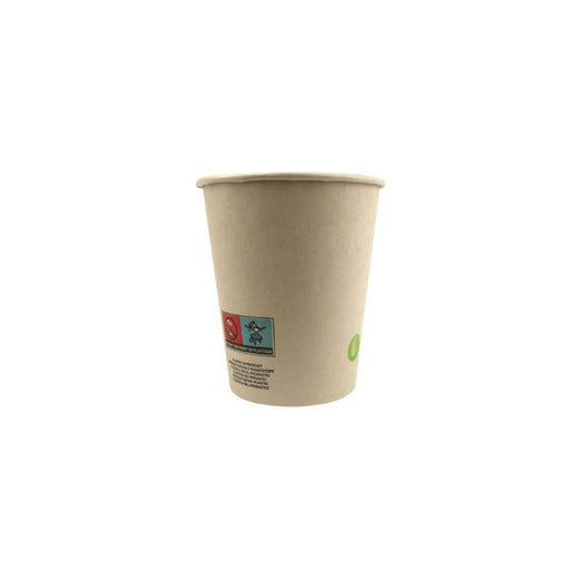 Vaso de cartón de fibra de bambú blanco con laminación PE 180ml A79mm - 1000Uds