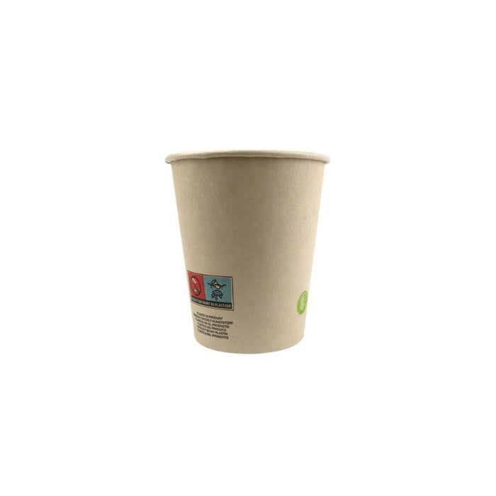 Vaso de cartón de fibra de bambú blanco con laminación PE 200ml A91mm - 1000Uds