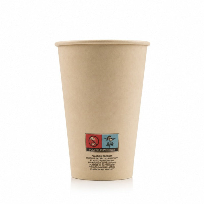 Vaso de cartón de fibra de bambú blanco con laminación PE 230ml A92mm - 1000Uds