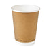 Vaso de cartón marrón de doble pared sin plástico, Base agua H110mm 350ml - 500Uds