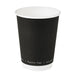 Vaso de cartón negro de doble pared sin plástico, Base agua 350ml A110mm - 500Uds
