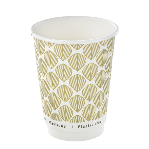 Vaso de cartón estampado de doble pared sin plástico, Base agua 350ml Ø90mm A110mm - 500Uds
