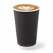 Vaso de cartón negro de doble pared sin plástico, Base agua 460ml A136mm - 500Uds