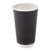 Vaso de cartón negro de doble pared sin plástico, Base agua 460ml A136mm - 500Uds