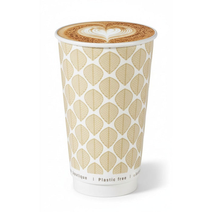Vaso de cartón estampado de doble pared sin plástico, Base agua 460ml A136mm - 500Uds