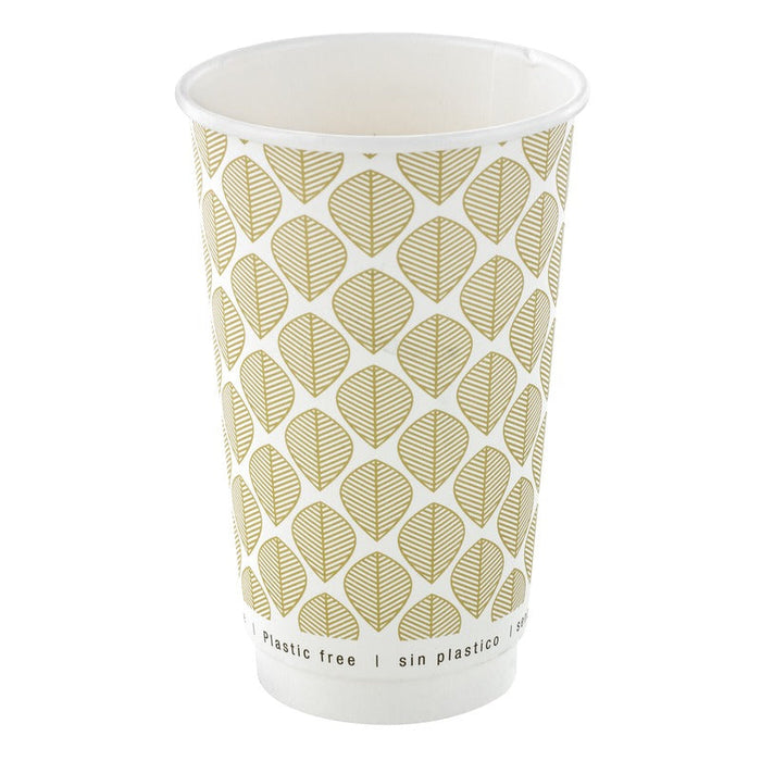 Vaso de cartón estampado de doble pared sin plástico, Base agua 460ml A136mm - 500Uds