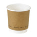 Vaso de cartón marrón de doble pared sin plástico, Base agua H62mm 120ml - 1000Uds