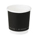 Vaso de cartón negro de doble pared sin plástico, Base agua 120ml Ø62mm A62mm - 1000Uds
