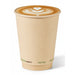 Vaso de cartón marrón de fibra de bambú de doble pared sin plástico, Base Agua 350ml A110mm - 500Uds