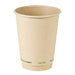 Vaso de cartón marrón de fibra de bambú de doble pared sin plástico, Base Agua 350ml A110mm - 500Uds
