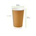 Vaso de cartón con doble capa kraft. 470ml A136mm - 500Uds