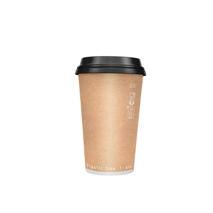 Vaso de cartón kraft de doble pared con laminación PLA H91mm 230ml - 500Uds
