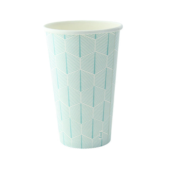 Vaso de cartón blanco con decoración de hojas 470ml A137mm - 1000Uds