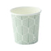 Vaso de cartón blanco con decoración de hojas H62mm 120ml - 1000Uds