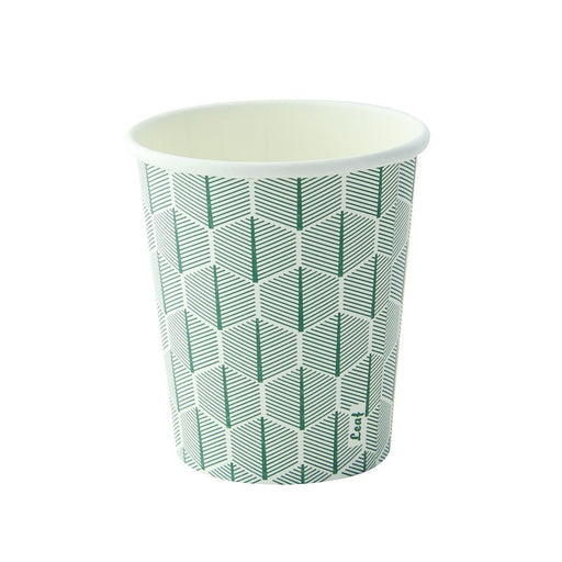 Vaso de cartón blanco con decoración de hojas 230ml A92mm - 1000Uds