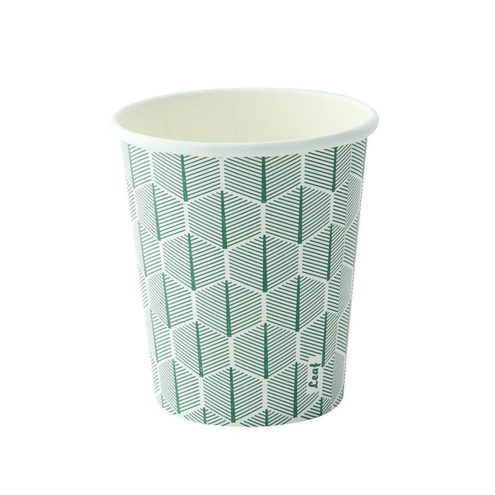 Vaso de cartón blanco con decoración de hojas 230ml A92mm - 1000Uds