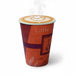 Vaso de cartón marrón decoración Pasión 350ml A111mm - 1000Uds