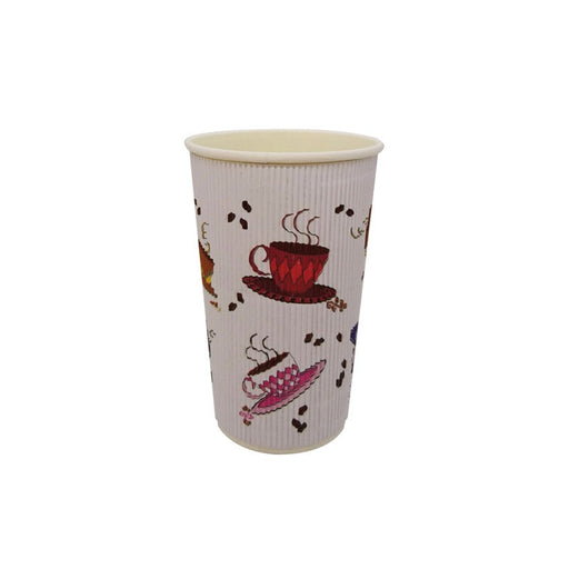 Vaso ondulado con decoración de taza de té 400ml 400ml A135mm - 500Uds