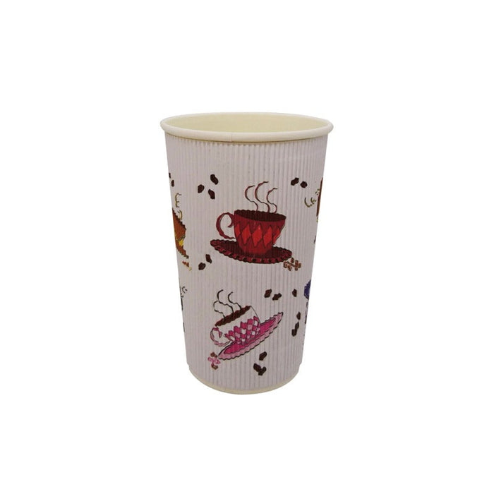 Vaso ondulado con decoración de taza de té 400ml 400ml A135mm - 500Uds