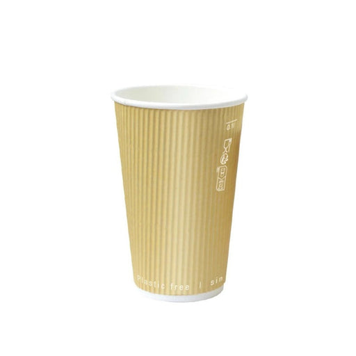 Vaso Rippley de cartón corrugado beige de doble pared 470ml A136mm - 500Uds