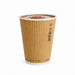 Vaso Rippley de cartón corrugado beige de doble pared sin plástico, baseagua H110mm 350ml - 500Uds