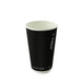 Vaso Rippley de cartón corrugado negro de doble pared sin plástico, base agua H110mm 350ml - 500Uds