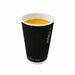 Vaso Rippley de cartón corrugado negro de doble pared sin plástico, base agua H62mm 120ml - 1000Uds