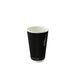 Vaso Rippley de cartón corrugado negro de doble pared sin plástico, base agua 230ml A92mm - 500Uds