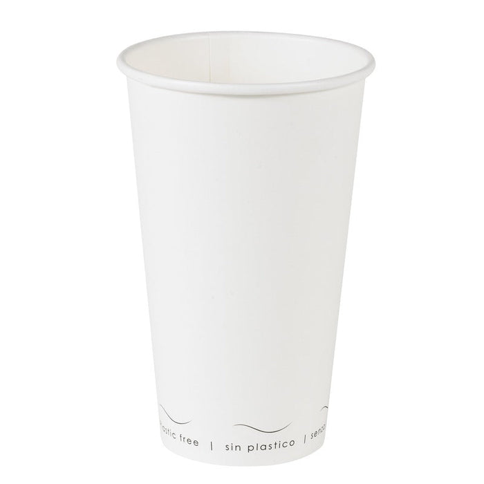 Vaso de cartón blanco Eden sin plástico, Base agua 470ml A136mm - 1000Uds