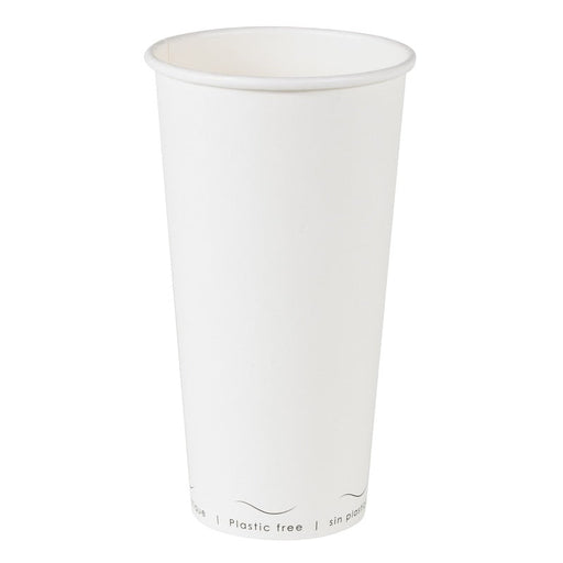 Vaso de cartón blanco Eden sin plástico, Base agua 590ml A161mm - 1000Uds