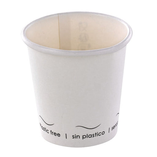 Vaso de cartón blanco Eden sin plástico, Base agua 72ml A57mm - 1000Uds