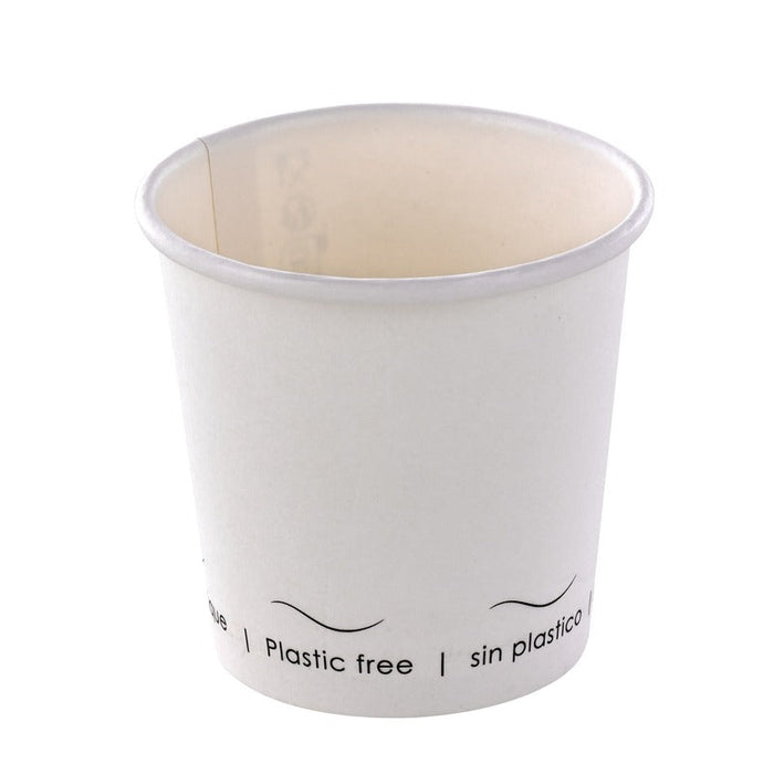 Vaso de cartón blanco Eden sin plástico, Base agua 90ml A60mm - 1000Uds