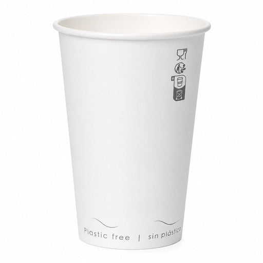 Vaso de cartón blanco Eden sin plástico, Base agua 120ml A62mm - 1000Uds