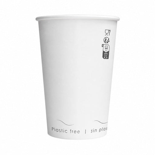 Vaso de cartón blanco Eden sin plástico, Base agua 180ml A79mm - 1000Uds