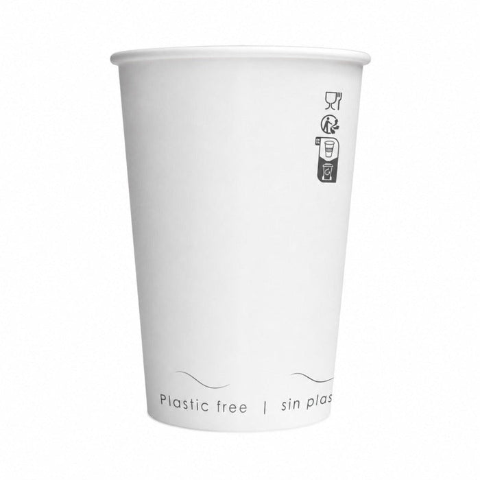 Vaso de cartón blanco Eden sin plástico, Base agua 180ml A79mm - 1000Uds