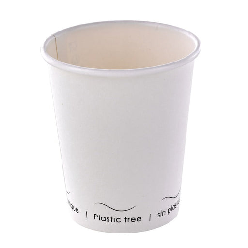 Vaso de cartón blanco Eden sin plástico, Base agua 230ml A92mm - 1000Uds