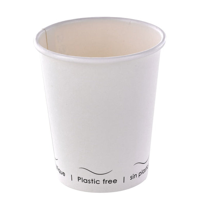 Vaso de cartón blanco Eden sin plástico, Base agua 230ml A92mm - 1000Uds