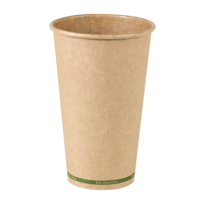Vaso Zen de cartón kraft sin plástico, base agua 460ml A136mm - 1000Uds