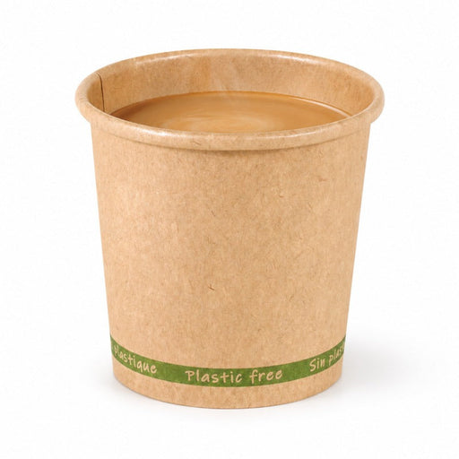 Vaso Zen de cartón kraft sin plástico, base agua 90ml A60mm - 1000Uds