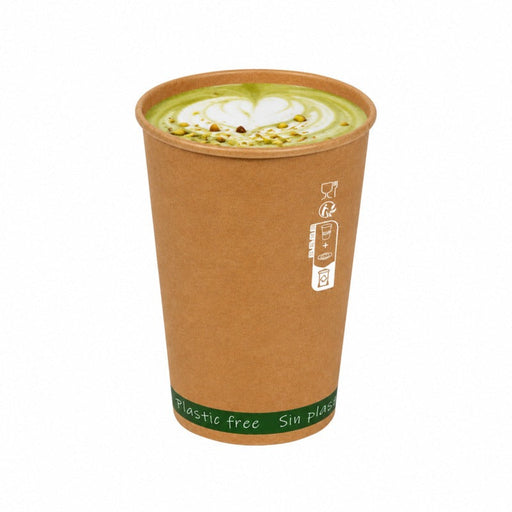 Vaso Zen de cartón kraft sin plástico, base agua 180ml A79mm - 1000Uds