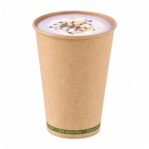 Vaso Zen de cartón kraft sin plástico, base agua 200ml A91mm - 1000Uds