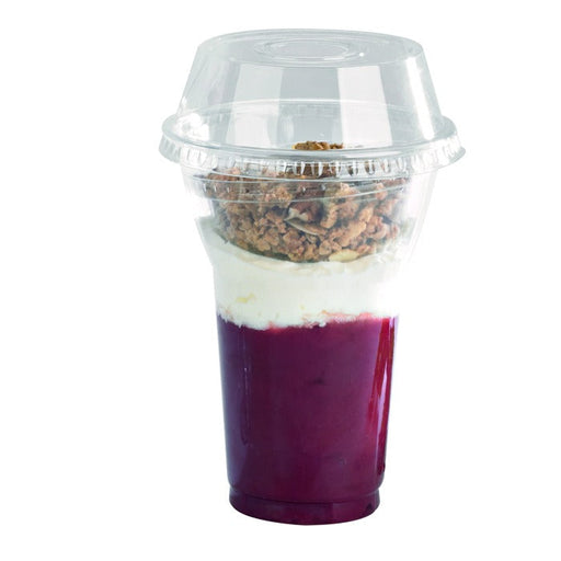 Combo vaso + tapa alta PET con agujero 450ml A127mm - 400Uds