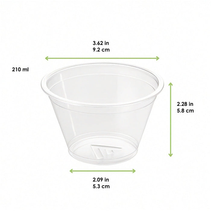 Vaso transparente PET 210ml A58mm - 1000Uds