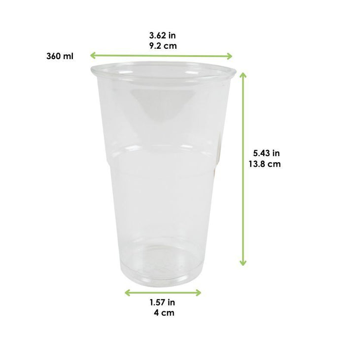 Vaso transparente PET 360ml A138mm - 1000Uds