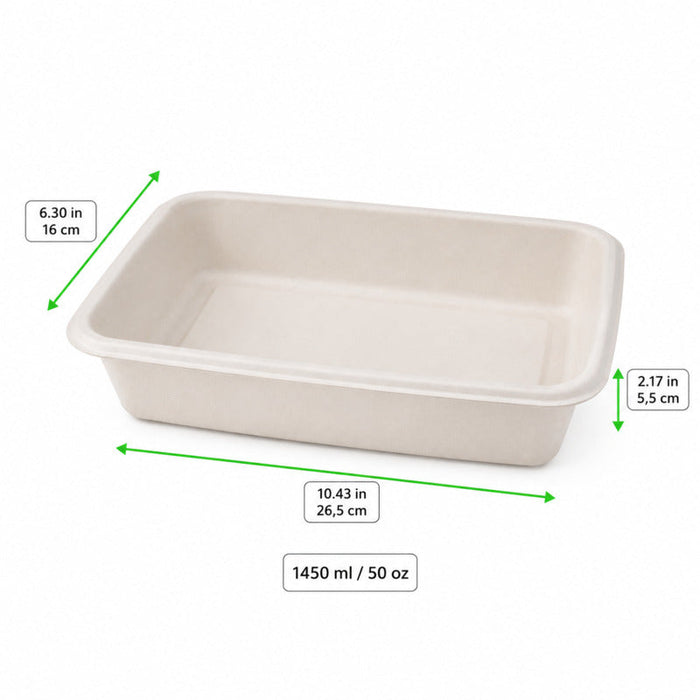 Bandeja de pulpa GN sellable tipo 1/4 1450ml 265x160mm A55mm - 400Uds
