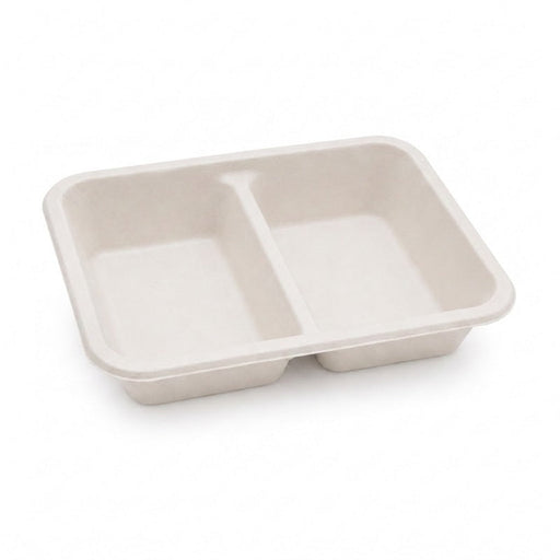 Bandeja de Pulpa laminada PLA Menu 2 compartimentos - 200Uds