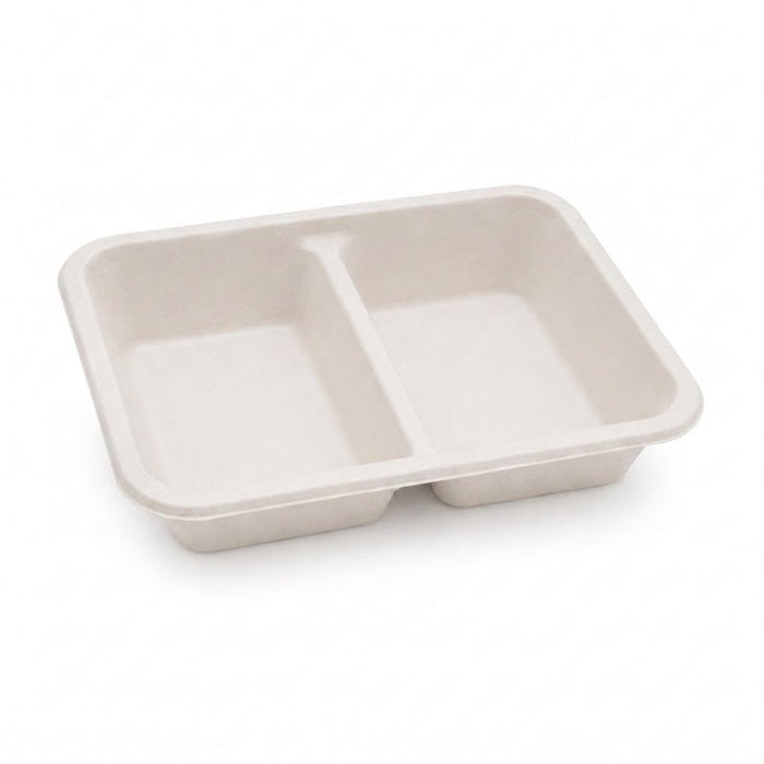 Bandeja de Pulpa laminada PLA Menu 2 compartimentos - 200Uds
