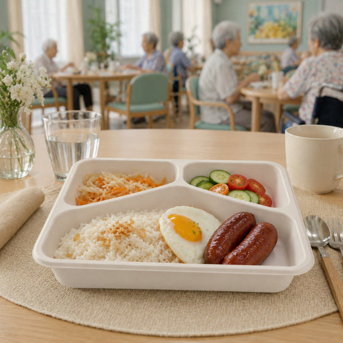 Bandeja de Pulpa laminada PLA Menu 3 compartimentos - 200Uds