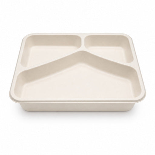 Bandeja de Pulpa laminada PLA Menu 3 compartimentos - 200Uds