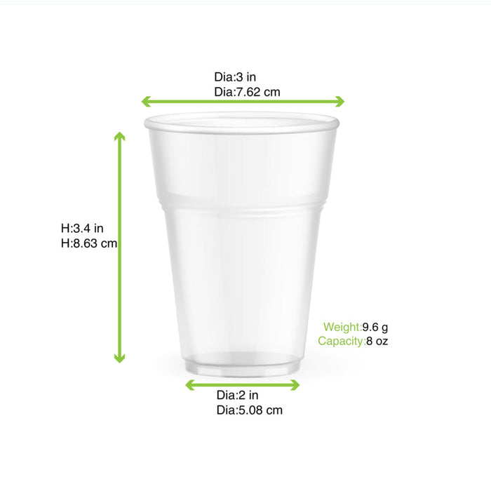 Vaso de postre de plástico PLA transparente 250ml A85mm - 1250Uds